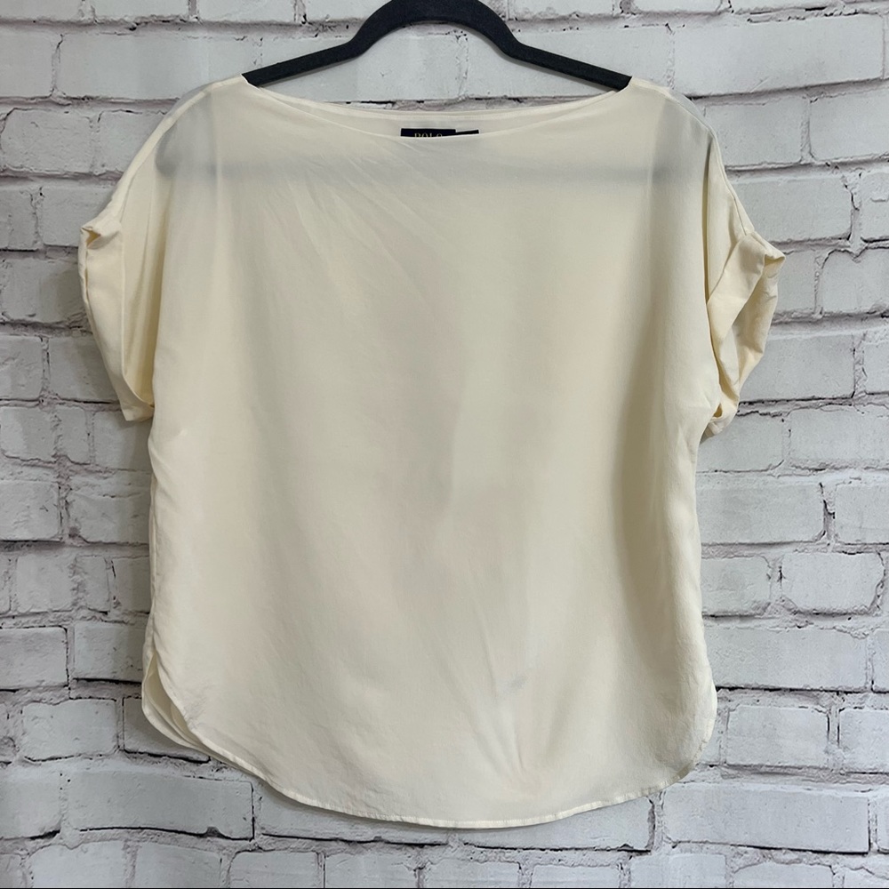 Polo Ralph Lauren silk drop shoulder blouse top